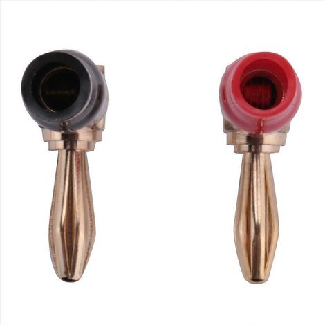 Connecteur banane 4mm x8, fiche dorée 24K pour câble enceinte, adaptateur haut-parleur plaqué or, pack de 8 prises jack dorées, accessoire audio HiFi, connectique premium (1/5)