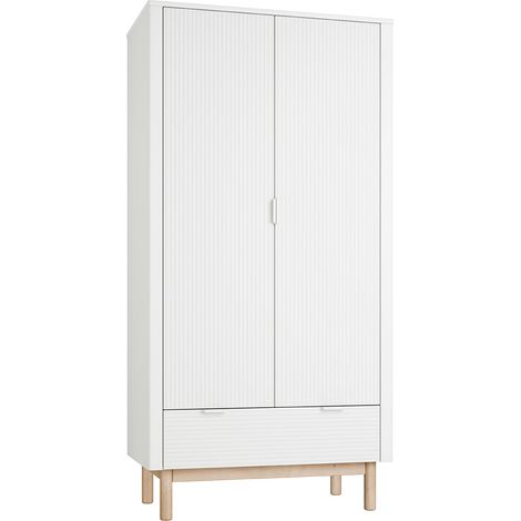 Armadio 2 ante 1 cassetto Miloo bianco 198cm (1/5)