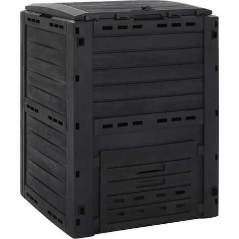 vidaXL Composteur de jardin Noir 280 L Polypropylène (1/5)