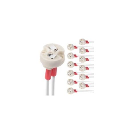 Portalampada con corpo in ceramica per lampade alogene e a incandescenza (12 pezzi) con attacco a due pin, G4, GU5.3, G6.35, GY6.35, GX5.3 MR16, GZ4 MR11.