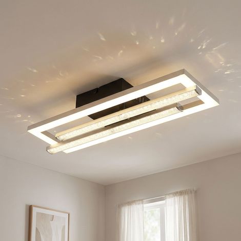 Plafoniera crystal light design lampada LED orientabile nero opale L 40 cm