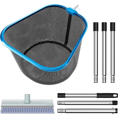 Épuisette de Nettoyage Piscine 180 cm à Mailles Fines avec Tige en Aluminium 1,5 m Long et 25 Profondeur pour Piscine, Spa, bassins, Jacuzzi, kit d'entretien - (1/5)