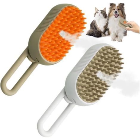 2pcs Brosse pour chat, Brosse Chien Chat à Vapeur,3 En 1 Peigne De Massage En Spray Pour Chats, Brosse Vapeur Pour Chat Pour Massage (1/4)