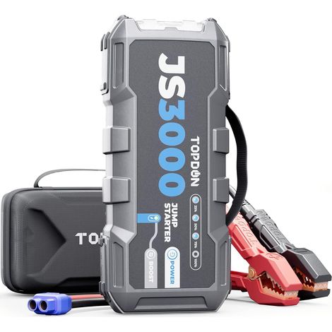Booster Batterie, Demarreur Batterie Voiture 3000A/24000mAh Jump Starter pour Moteurs Diesel Jusqu'à 9L et 7L, avec Charge Rapide USB (1/5)