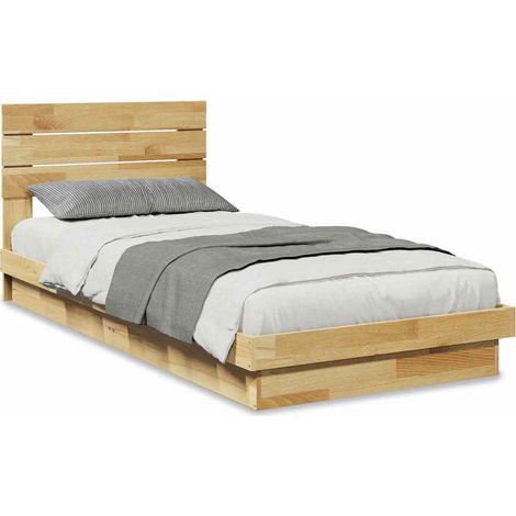Maison Exclusive - Massivholzbett mit Kopfteil ohne Matratze 100x