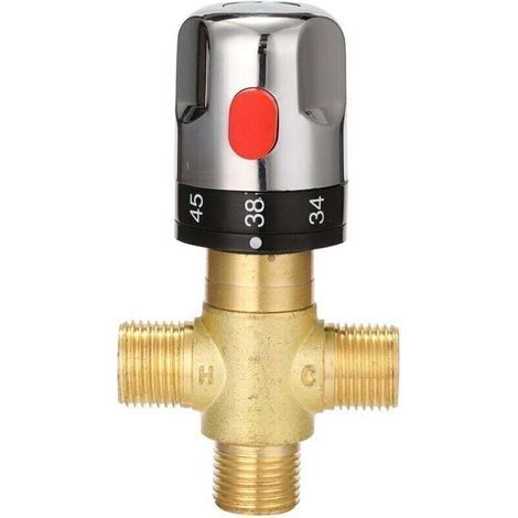 Mitigeur thermostatique réglable pour salle de bain, mitigeur d\'eau chaude en laiton (1/4)