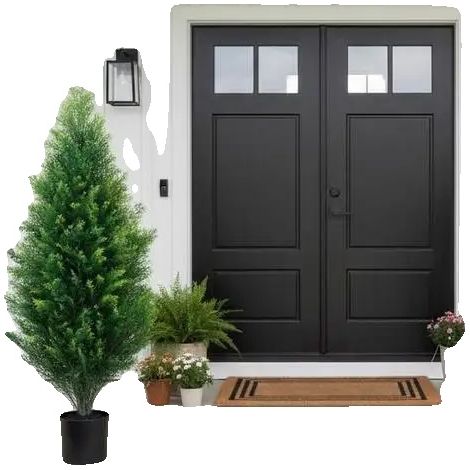 Albero artificiale, design realistico, decorazione d'interni, bianco latte (1/2)