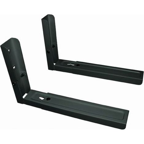 TM Support mural pour micro-ondes Electron, rails extensibles de 33cm à 48cm, jusqu'à 35kg, en acier, couleur noire