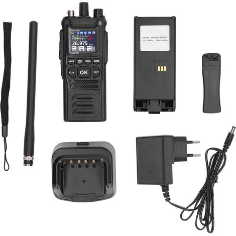 Talkie-walkie marin VHF CB portatif AM FM émetteur-récepteur avec station de charge, prise UE (1/5)