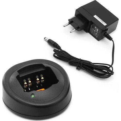 Caricabatterie da tavolo di ricambio compatibile con radio Motorola GP340 GP380 GP680 HT750 HT1250LS PR860 PRO5450 HTN9000 HNN9010 per batterie Ni-MH, Ni-CD e agli ioni di litio con ricarica rapida (a