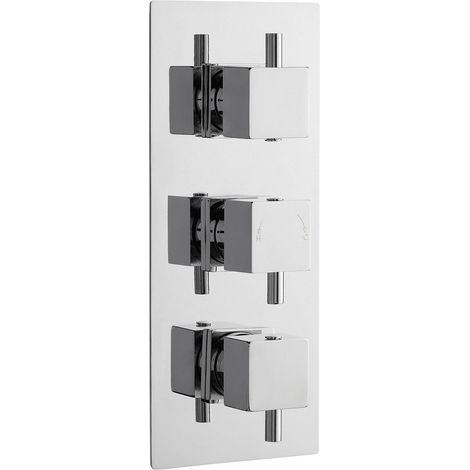 Nuie Series L Concealed Shower Valve Triple Handle - Chrome (1/3)