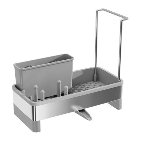 Amplio escurridor de cocina para el fregadero，con desagüe automático，cubo de almacenamiento de acero inoxidable para el fregadero (1/5)