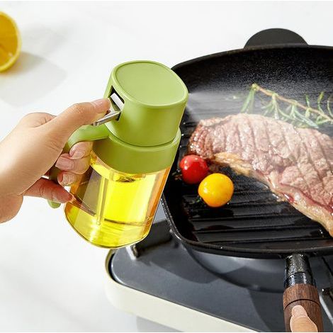 - Spruzzatore d'olio - Nebulizzatore portatile - Per friggitrice ad aria e barbecue - Verde - 200 ml (1/5)