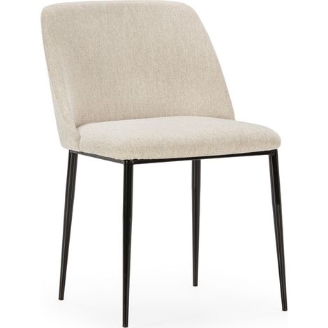 Silla 56X52X77 Metal Negro/Tela San Remo 903 Blanco (1/5)