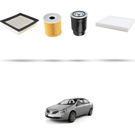 Kit tagliando 4 filtri compatibile con Nissan Primera (P12) 2.2 di 93Kw Dal 2002 (1/5)