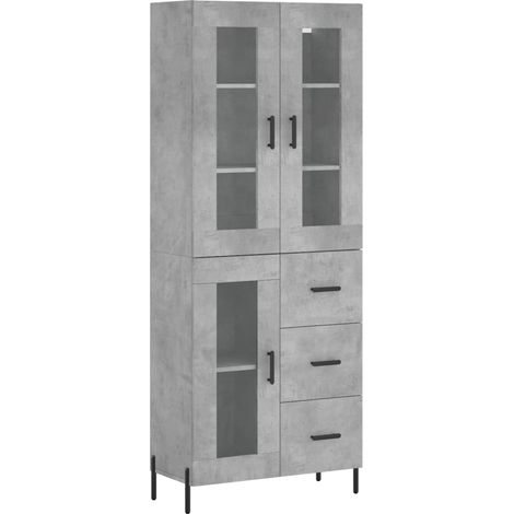 Credenza cassettiera mobile contenitore organizer cucina soggiorno salotto alto 695 x 34 x 180 cm legno ingegnerizzato grigio 020034696