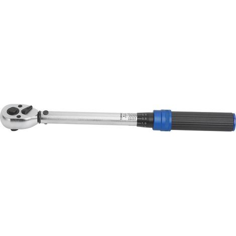 Clé dynamométrique 3/8" 10-60Nm – Précision 0,5Nm – Cliquet réversible 72 dents – Longueur 295mm – Normes ISO 6789 (1/2)