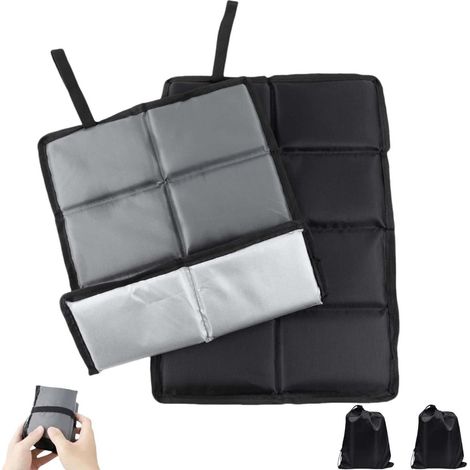 TuseRxln Tapis d'assise Pliable Isolé - Tapis d'assise Pliable - Extra Large et hydrofuge - 2 pièces - pour activités de Plein air Gris (1/5)