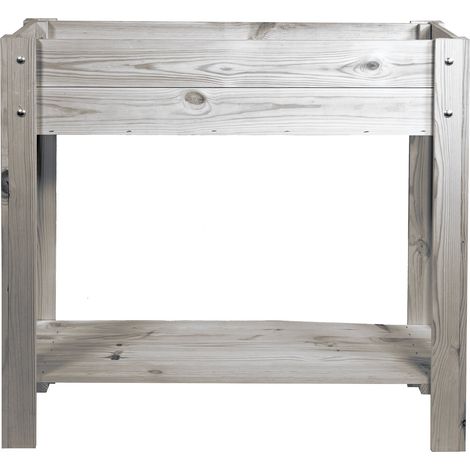 mgc24 Hochbeet für Balkon 80x30x78cm Kiefernholz anthrazit (1/4)
