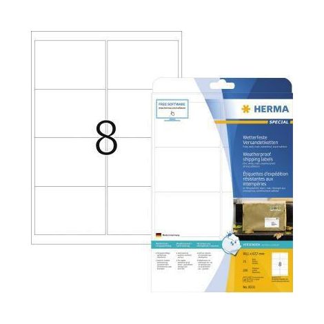 HERMA Adressetiketten A4 weiß 99,1x67,7 mm Folie 200 St. (1/4)