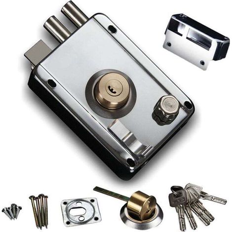 Serrure de Porte Extérieure de sécurité Anti-vol Gauche Serrure de Porte Ouverte avec 5 Clés pour Dortoir à la Maison (1/4)