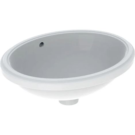 GE VariForm Lavabo sous-encastrer, oval, 48x42cm, sans trou, avec vidage, blanc