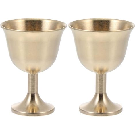 Lot de 2 verres à vin résistants en cuivre, coupes à champagne et accessoires de bar-4.60X3.50X3.50CM-Golden (1/4)