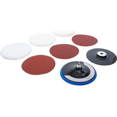 Jeu de Disques de Polissage et Ponçage D.180 mm - 8 pcs - Polyvalent et Efficace pour Finition Parfaite - D-Work