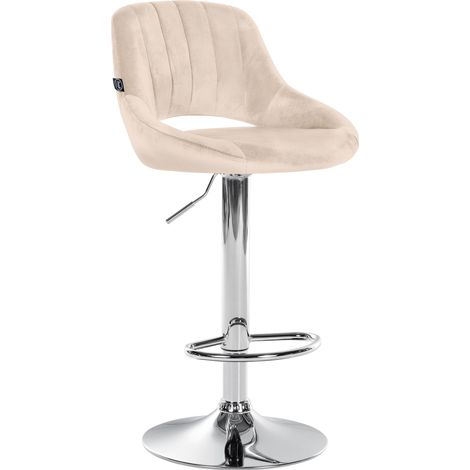 Barhocker Milet Samt creme chrom