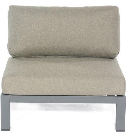 Sonnenpartner Lounge-Mittelmodul Equila Aluminium/Teakholz mit Kissen anthrazit Lounge-Sessel