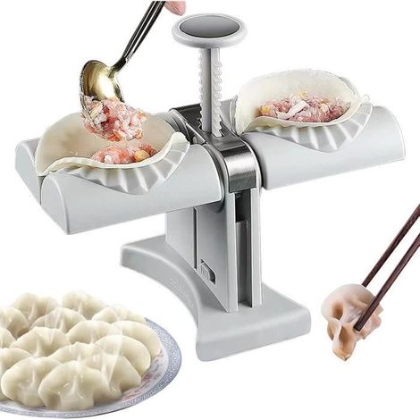 Moules à Ravioli, Machine à Ravioli Automatique à Double Tête, Machine à Boulettes en Acier Inoxydable Pour Usage Domestique, [55] (1/4)