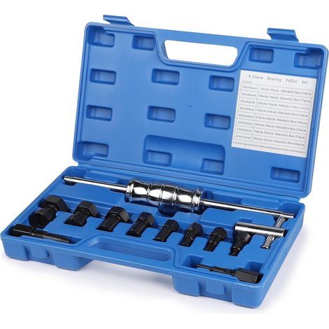 12 pcs Extracteur Roulement, Kit Extracteur de Roulement Interieur, arrache roulement Interieur avec Masse coulissante, 8-32 mm Trou borgne (1/5)