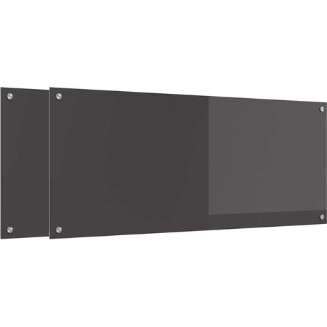 Protection de cuisine 2 pcs Gris foncé 120 x 50 cm verre trempé CFW11640 (1/5)