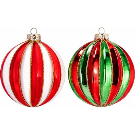 Ad Trend Pallina di Natale in Vetro Bicolore Ø10 cm Assortita 1 Pz – Addobbo Natalizio (1/2)