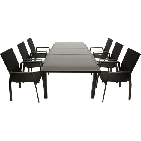 Garnitur TORINO 7-teilig, Aluminium + Kunstgewebe schwarz (1/5)