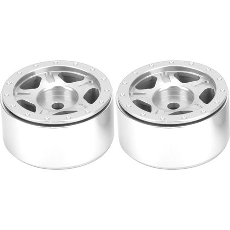 2Pcs Moyeux en Alliage d'Aluminium RC pour Axial SCX24 90081 1/24 Pièces de Rechange Voiture RC Argent (1/5)