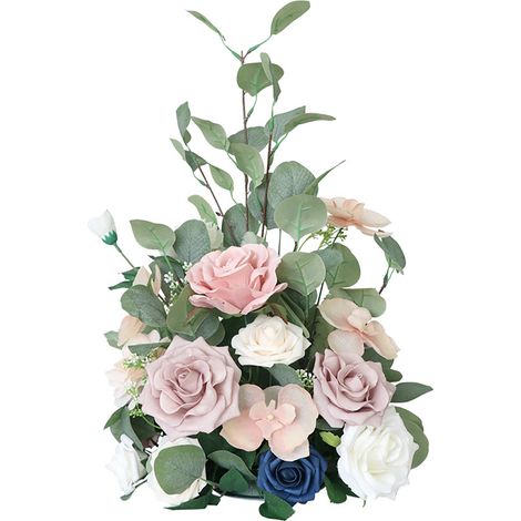 Arrangement de fleurs artificielles, beau Bouquet Floral réaliste pour décoration de Table de mariage, camée marron rose (1/5)