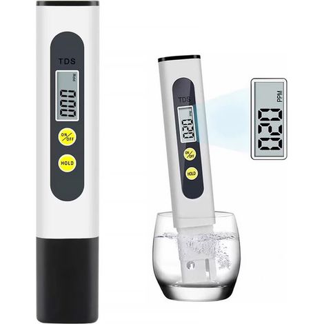 Testeur TDS numérique - Thermomètre et pH-mètre pour piscine - Testeur d'eau de piscine - Stylo de contrôle de qualité et de pureté - Pour aquarium, piscine et eau potable - Noir (1/5)