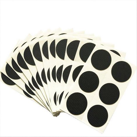 Lot de 12 rustines vélo sans colle, réparation pneu cyclisme, patch adhésif auto-collant pour chambre à air, kit urgence route VTT, format rond (1/5)