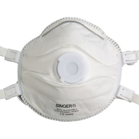 Demi-masque classique valve FFP3 NR D Singer Safety boîte de 5 pièces Blanc Unique (1/2)