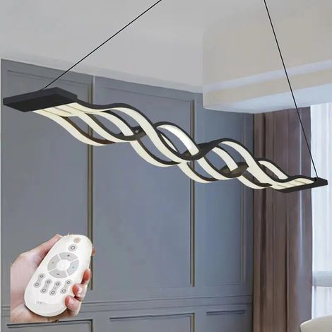 Suspension d'intérieur BOMCLAP effet vague, 100 cm, 80 W, avec télécommande, hauteur réglable, idéale pour la chambre et la salle à manger (1/5)