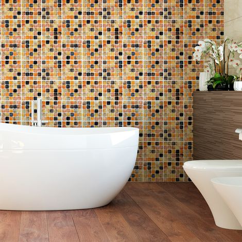 Sticker Mural Carrelage adhésif Cuisine Salle de Bain - 9 STICKERS CARRELAGES AZULEJOS MOSAÏQUES NUANCE SABLÉ - 9stickers10x10cm (1/5)