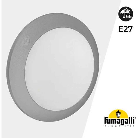 FUMAGALLI UMBERTA PLAFONIERA CIRCOLARE DA ESTERNO IP66 GRIGIA PER LAMPADINE CON DOPPIO ATTACCO E27 CON FUNZIONE CCT 3 IN 1CAMBIA COLORE (1/5)