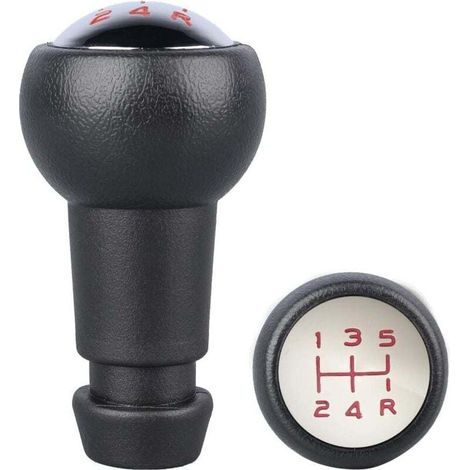 Pommeau de Vitesse 5 Vitesses Rouge Compatible Peugeot Citroën Modèles 106 107 205 206 301 306 (1/4)