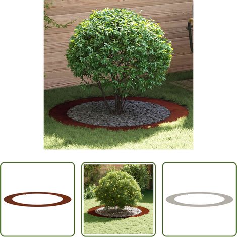 Gartenstil - geeignet für flachen Baumring Braun Ø90 / 120 cm Wetterfeststahl (1/5)