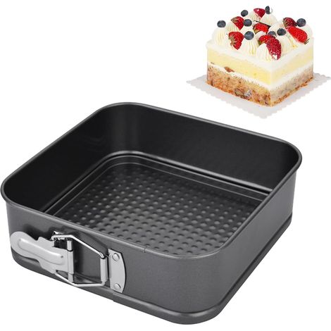 1 Moule à manqué, Charnière, Revêtement antiadhésif, Acier carbone, Fond amovible, Pour Gâteau Et Quiche (1/5)