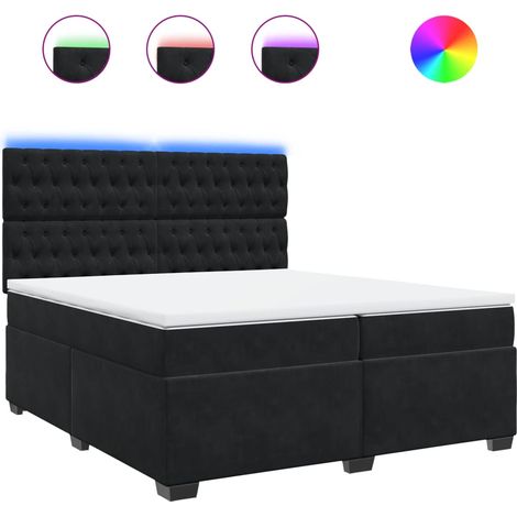 Maison Exclusive - Boxspringbett mit Matratze Schwarz 200x200 cm