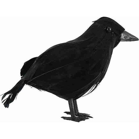 Corbeau noir grandeur nature, accessoire de cinéma, faux corbeau, décoration pour festival et chasse (1/5)