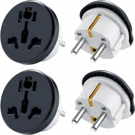 4 Adaptateur Universel de Voyage, Adaptateur UK vers France, Adaptateur Prise Anglaise vers France, pour Europe, Chine, États-Unis, Japon, avec Prise européenne à 2 Broches, idéal pour Les Voyages (1/5)