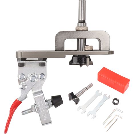 Kit de perçage à charnière invisible 35mm, guide de perçage en alliage d'aluminium pour bois, gabarit de positionnement pour porte et armoire (1/5)